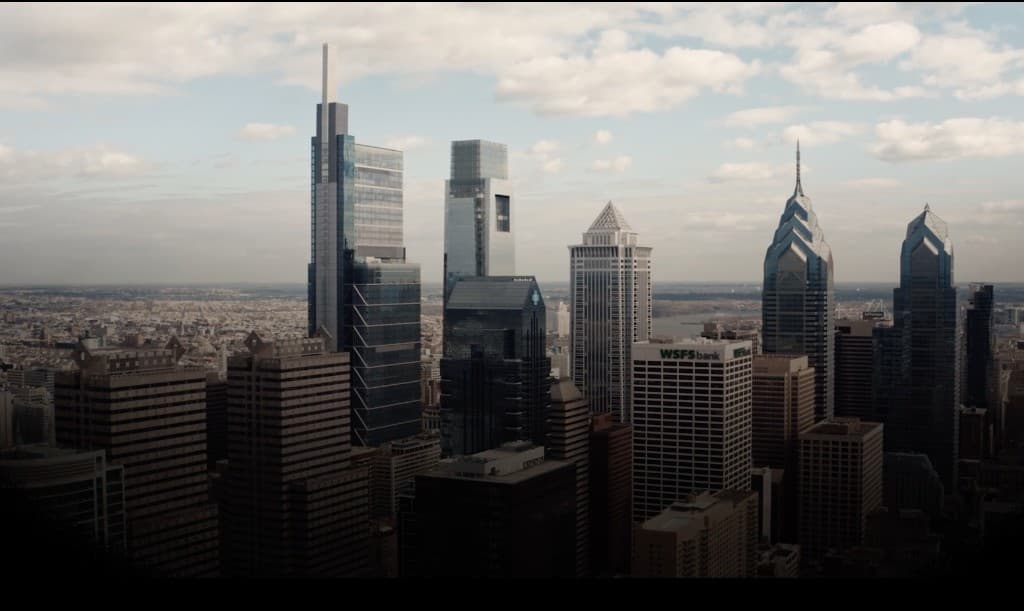 Philadelphia skyline at dusk